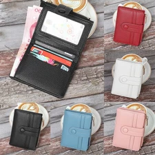 Fashion Women Small Bifold Leather Wallet Mini Card Bag Zipper Cute Pocket Purse