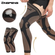Copper Compression Knee Sleeve Full Leg Support Knee Brace Breathable Knit