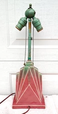 SUPER COOL ART DECO MUNCIE POTTERY LAMP DESIGNED BY REUBEN HALEY, VERY RARE...