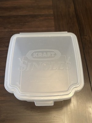 Vintage Kraft Cheese Singles Plastic Storage Container Hinged Box Reusable