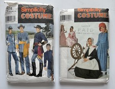 Vintage SIMPLICITY Boys Girls Civil War Costumes 7274/9708 Sewing Halloween