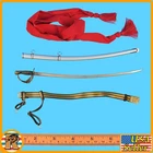 John Dunbar US Civil War - Metal Sword & Belt Set - 1/6 Scale DID Action Figures