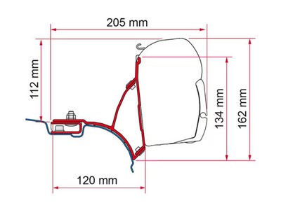 Fiamma F45 Adapter für VW T5/T6 Transporter Multivan ohne C-Schiene