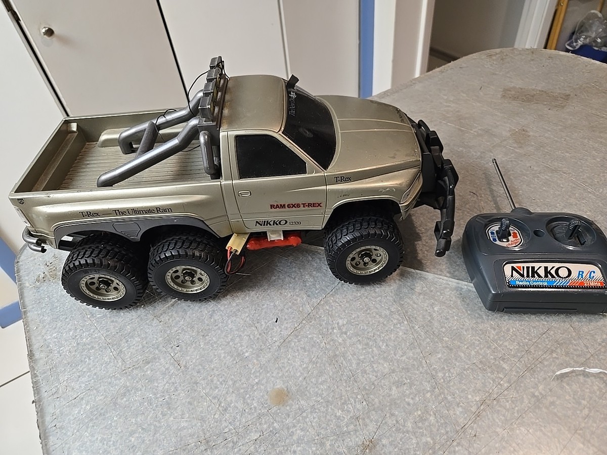 Rare Vintage Nikko Dodge Ram 6x6 T-Rex RC Truck Large 1:12 Scale