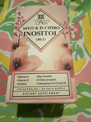 Vitality Labs Myo & D-Chiro Inositol - 40:1 - 120 capsules - 12/2026 New
