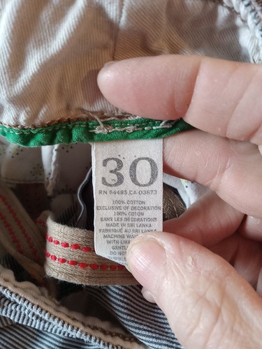 American Eagle Cargo Shorts Men 40 Gray Hickory Striped 100% Cotton Pockets Long - Bild 2 von 11