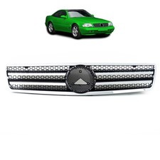 Sport Kühlergrill Chrom Schwarz glanz für Mercedes Benz SL (R129) ab 1989-2001 Sport Kühlergrill Chrom Schwarz glanz für Mercedes Benz SL (R129) ab 1989-2001