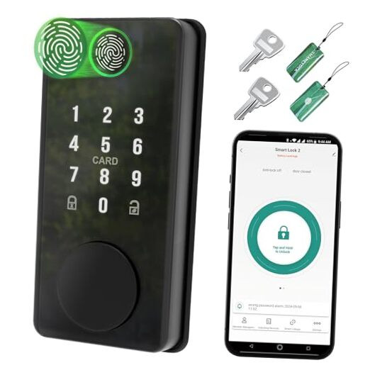 Smart Keyless Entry Door Lock with Fingerprint & Keypad - Secure & Convenient