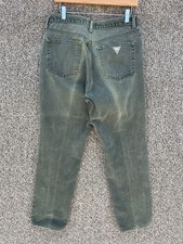 Vintage Guess Straight Leg Denim Jeans Green USA Made 32x30