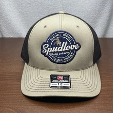 Richardson 112 Trucker SPUD LOVE POTATO FARM Cap Hat Mesh Snapback Brown Black