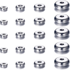 160Pcs 4Mm 5Mm 6Mm 8Mm Stainless Steel Flat round Bead Spacers Jewelry Findings