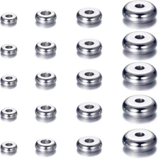 160Pcs 4Mm 5Mm 6Mm 8Mm Stainless Steel Flat round Bead Spacers Jewelry Findings