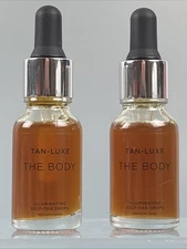 2x 0.50oz Bottles (two) Tan-Luxe The Body Illuminating Self Tan Drops Med/Dark!