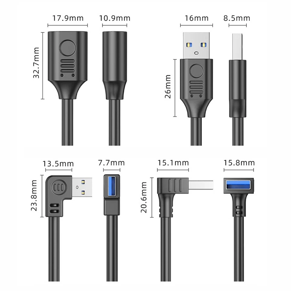 USB 3.0 Extension Cable Lead With Switch Male to Female High Speed Data Lead - Image 4 of 4
