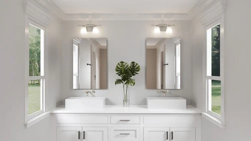 Brushed Nickel Two Light Bath from the Brindley Collection - Picture 6 of 7