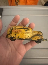 Rare Sun Rubber Company #525 Yellow Ambulance - Approx. 3.75"  X 1.5” With Tires