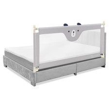 69" Bed Rails for Toddlers Vertical Lifting Baby Bedrail Guard w/ Lock Grey