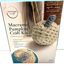 MACRAME Pumpkin Craft Kit by Freeform Craft 6&rdquo; x 6&rdquo; White Pumpkin **NEW**