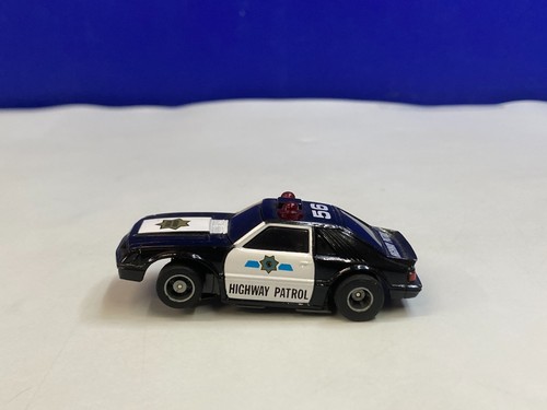 TYCO HO SCALE SLOT CAR 1979 FORD MUSTANG HIGHWAY PATROL CAR #56 BENCH TESTED