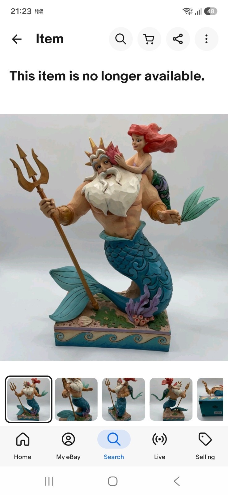 Disney Traditions Little Mermaid Figurine Ariel Triton Daddy's Little Princess