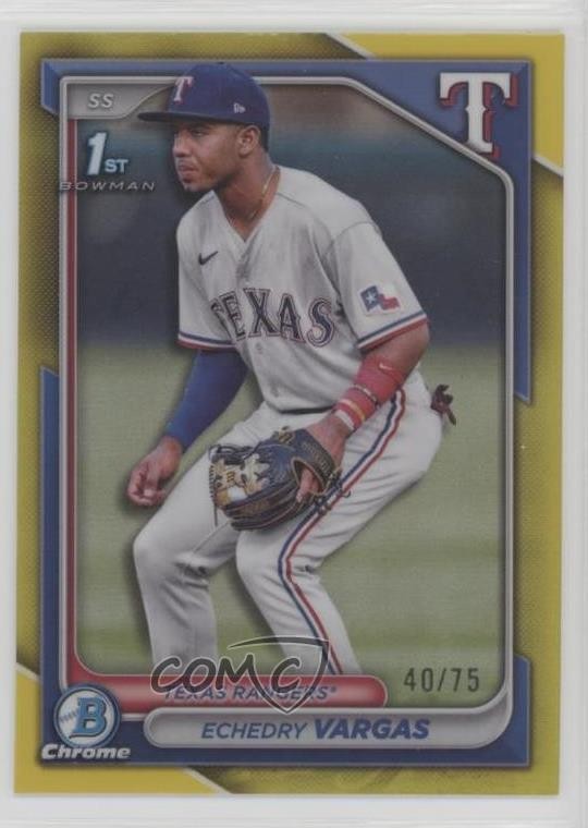 2024 Bowman Chrome Prospects Yellow Refractor 40/75 Echedry Vargas #BCP-163 4g8