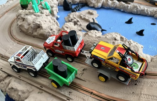 ✅ STS SCALEXTRIC EXIN 4x4 Remolque +Trailer FUNCIONAL 3d. Neumáticos de Goma