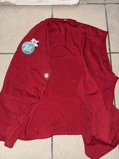 Target Employee Vest Large Red 3-Button Ask Me About Circle Bullseye Dog Uniform