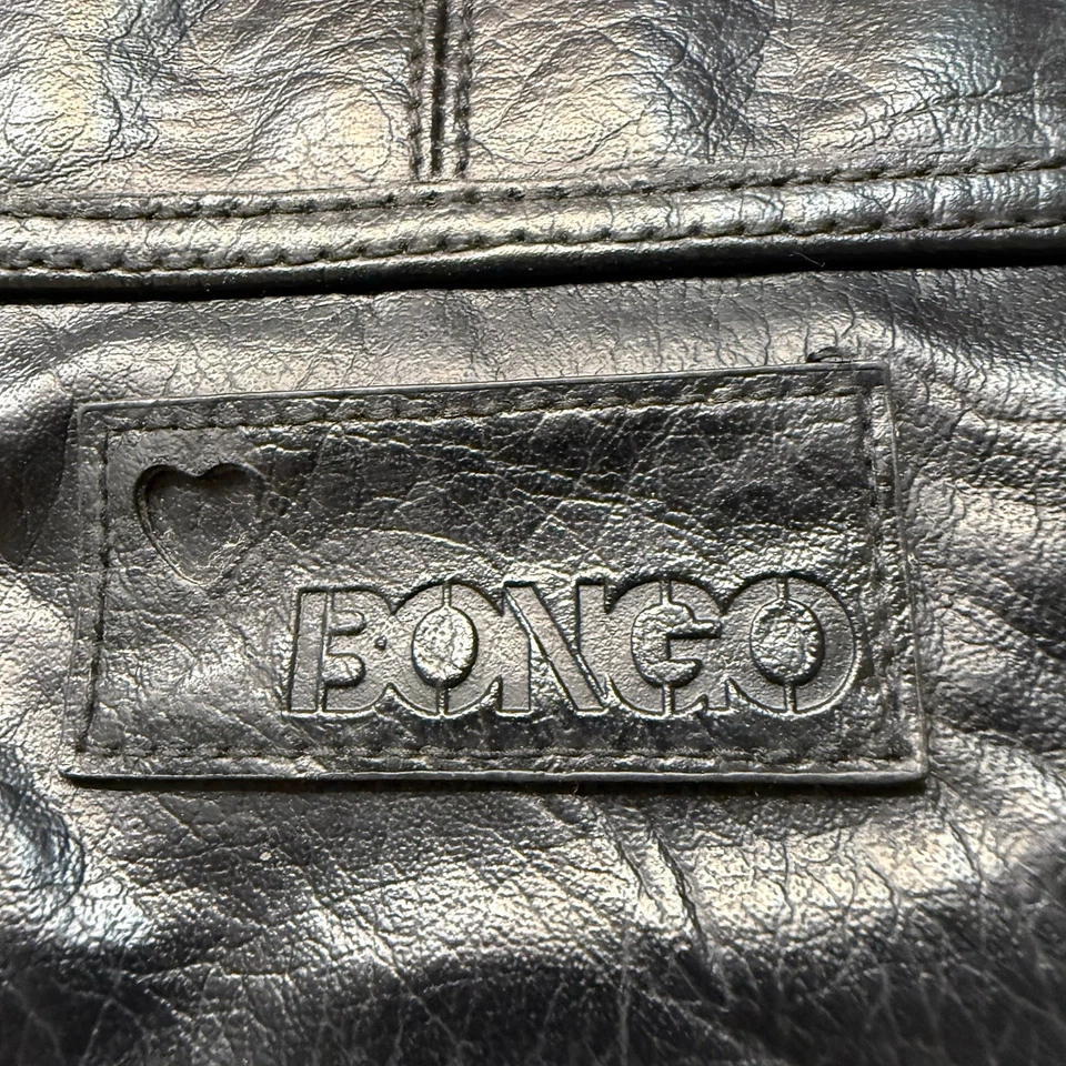 Bolsa de ombro Bongo mini couro preto Y2K tiracolo trançada aba bolsa grunge - Imagem 4 de 4