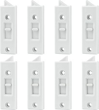 8 Pcs Window Tilt Latch Replacement, 2 Inch Hole Center, White Vinyl Plastic