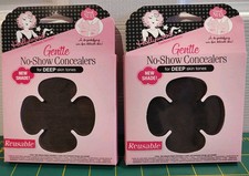 8 Pr Of Hollywood Self-adhesive No-Show Nipple Concealers, DEEP/DARK Skin Tones