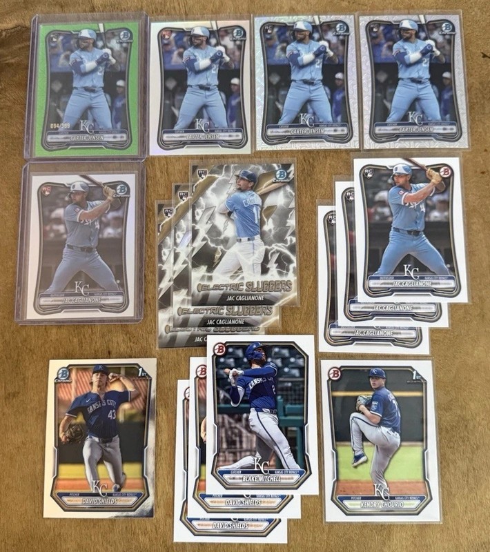 2026 Bowman Kansas City Royals 16-Card Lot Caglianone Red RC Jensen Red /399