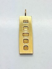 9ct Yellow Solid Gold Ingot Pendant