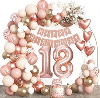 Deko 18. Geburtstag MäDchen Rose Gold Luftballons Happy Birthday Banner Girlande