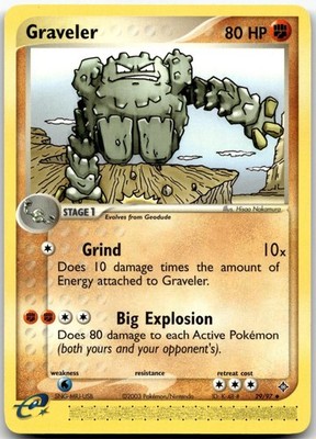 Graveler 29/97 Uncommon Dragon Pokemon E-Reader Lightly Played