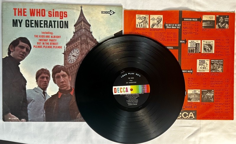 THE WHO Sings My Generation RARE LP 1966 MONO DECCA 1ST PRESS DL4664 NM/EX OIS!!