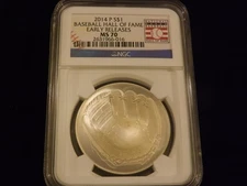 2014-P    $1     Baseball Hall Of Fame    Early Releases     NGC MS 70