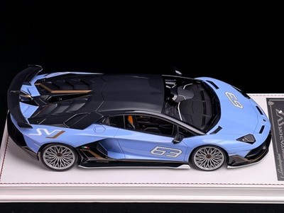 black is black sport & ドルガバ light blue Lamborghini Aventador SVJ (Baby Blue) [Davis & Giovanni] 1/18