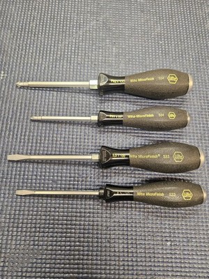 Wiha Set Of 4 Microfinish Extra Heavy Duty Screwdrivers