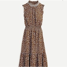 J.Crew Smocked Waist Midi Dress in Polka Dot