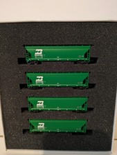 AZL, Z scale, BN 3 Bay Hopper Car, 4 Pack, ALZ90302-1. Uses, Packaging Included