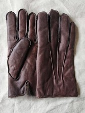 Vintage Womens Leather Gloves Fur Lined Burgundy Size Large