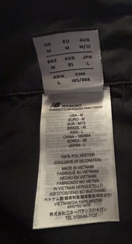 New Balance Track Jacket Black White Piping Detail Full Zip Pockets Size Medium - Picture 5 of 8