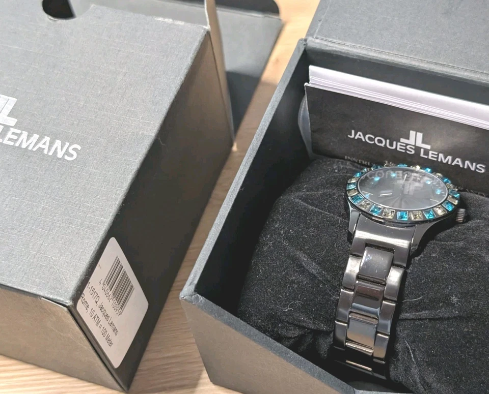 Jacques Lemans Rome 1-1517 Damenuhr mit Metallarmband Swarovski Crystal  - Bild 4 von 4
