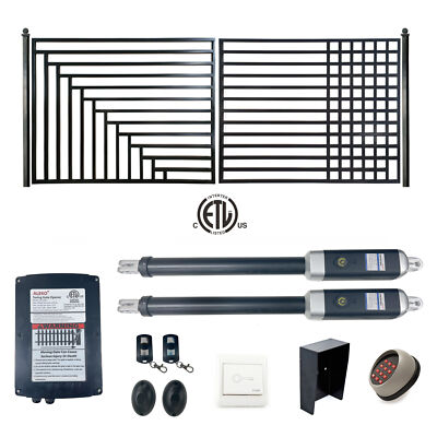 ALEKO Kyiv Style 12 x 6 feet Steel Dual Swing Driveway Gate with Opener