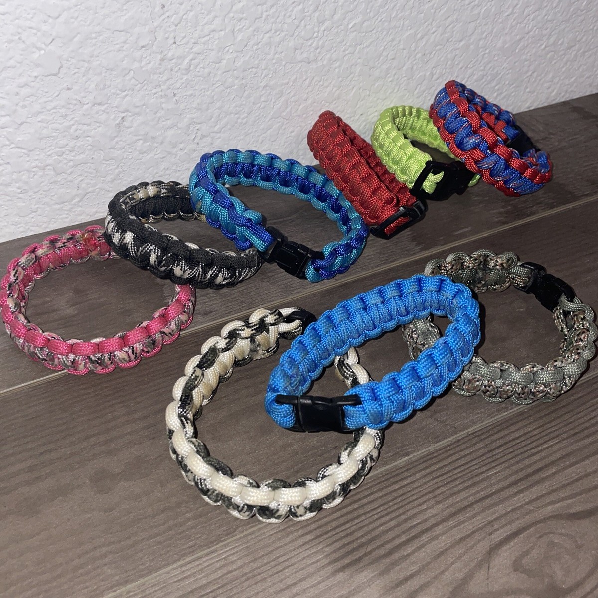 Handmade Paracord Bracelet Lot Mixed Colorful Pattern Solid