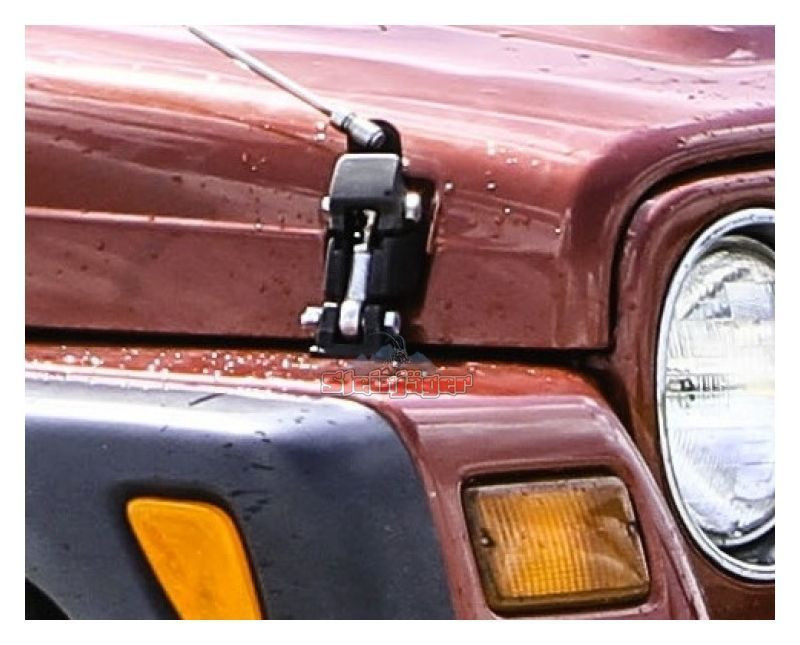Stainless Steel TJ Style Hood Catch Kit In Black Stainless For Jeep CJ And Yj 1976 1995 - Foto 2