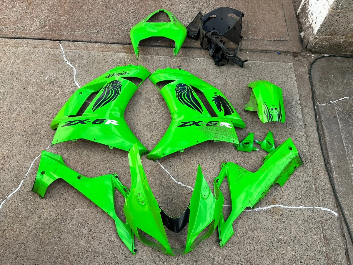 2007-2008 Kawasaki Ninja ZX6R ZX6 Complete Fairing Panel Black OEM