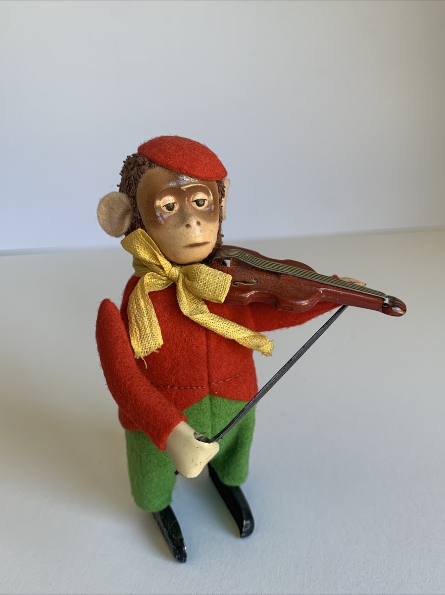 Working SCHUCO Wind-up SOLISTO Monkey Playing Violin w/o Key Made