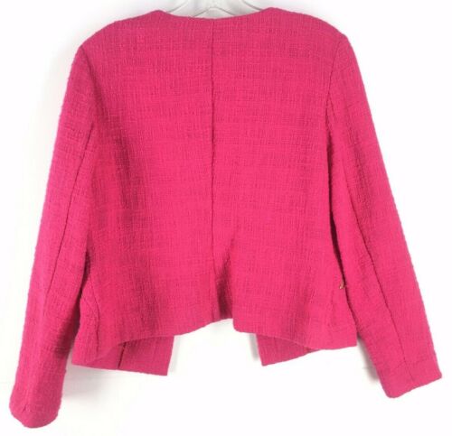 Alfani Petite Women's Pink Cotton Textured Open Front Side Pockets Jacket (10P) - Picture 3 of 6