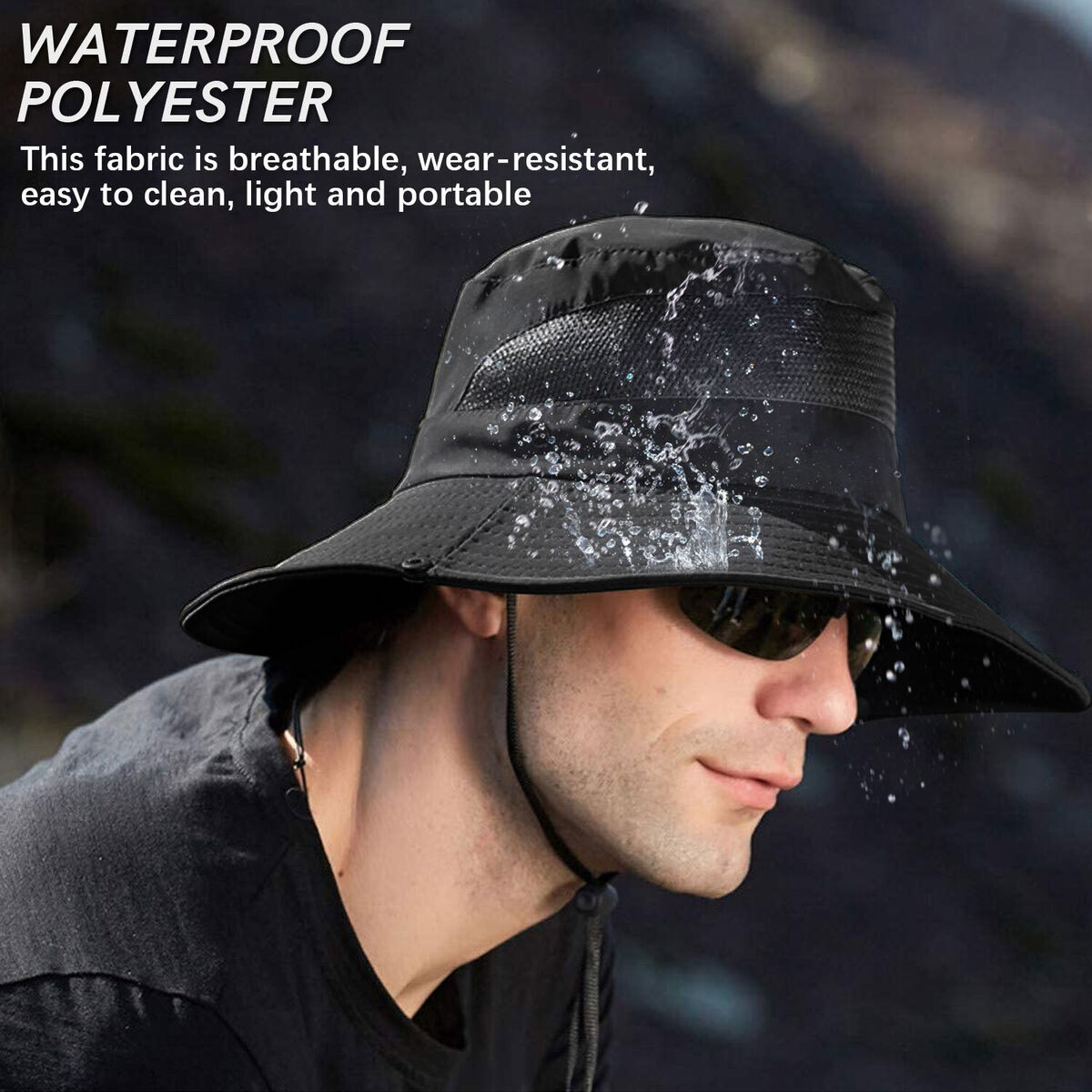 Wide Brim Sun Hat Breathable Bucket Cap Summer Fishing UV Protection Men  Women